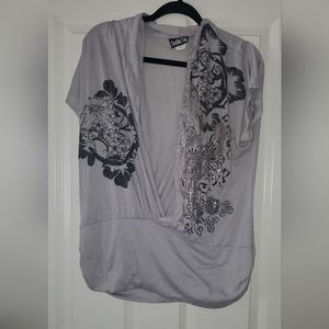 Double Take Gray Top